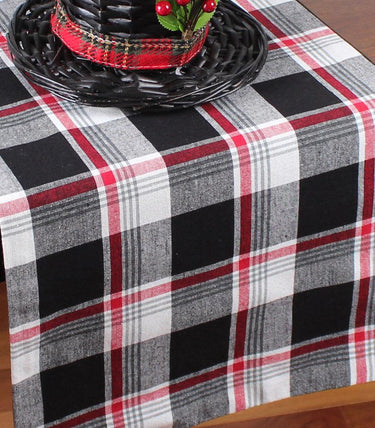 Winter Plaid Black, Red, Cream Table Runner TR044019 - The Fox Decor